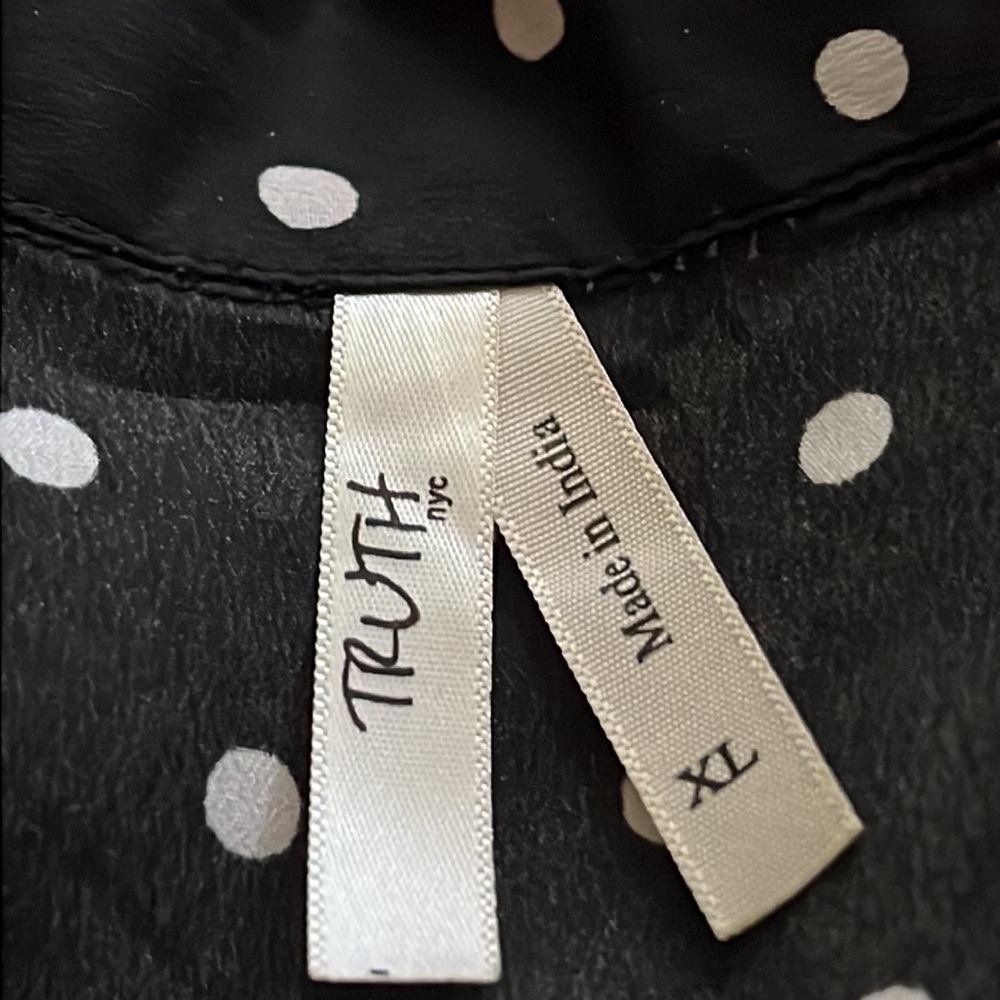 Truth polka dot sleeveless elastic waist dress black white Sz XL‎ - Picture 7 of 8